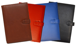 British Tan, Red, Blue, Black Leather Bound Journal Covers